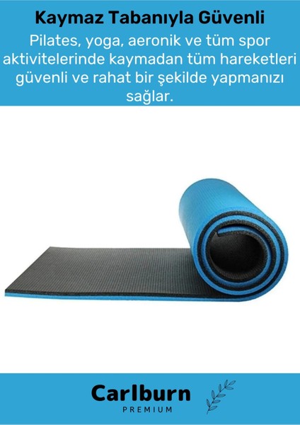 Konfor Modeli Çift Taraflı Kaymaz Silinebilir Pilates Meditasyon Minderi 10 mm Mat