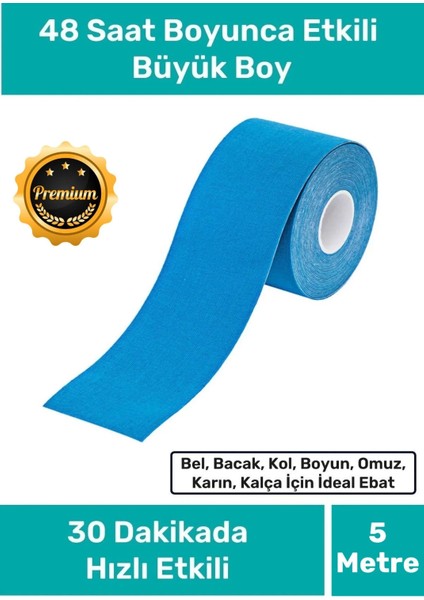 Hızlı Etkili Büyük Boy Kas Bel Bacak Kol Boyun Sırt Omuz Karın Kalça Isı Bandı 5cm x 5m