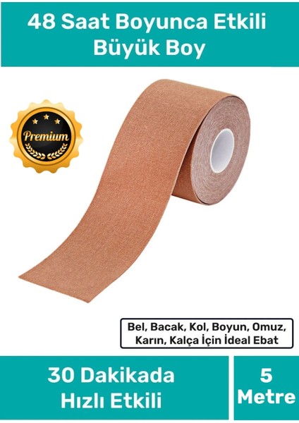 Hızlı Etkili Büyük Boy Kas Bel Bacak Kol Boyun Sırt Omuz Karın Kalça Isı Bandı 5cm x 5m