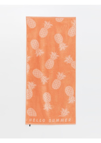 Lcw Accessorıes Turuncu Ananas Desenli Kadın Plaj Havlusu 70X145 cm