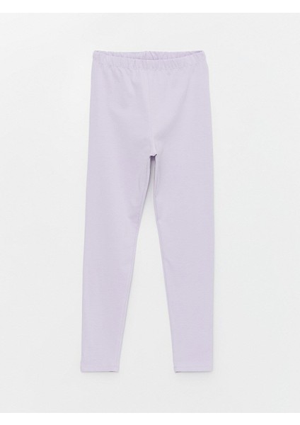Lcw Kids Lila Beli Lastikli Basic Kız Çocuk Tayt
