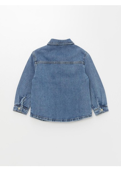 Lcw Baby Orta Indigo Rodeo Basic Uzun Kollu Erkek Bebek Jean Gömlek