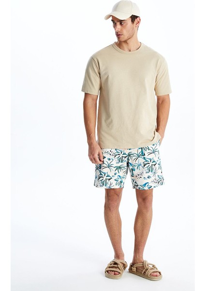 Lcw Swımwear Açık Bej Baskılı Kısa Boy Desenli Erkek Deniz Şortu fiyatları