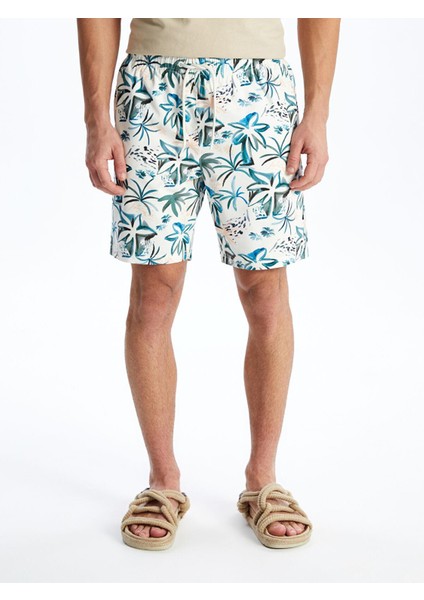 Lcw Swımwear Açık Bej Baskılı Kısa Boy Desenli Erkek Deniz Şortu fırsatları