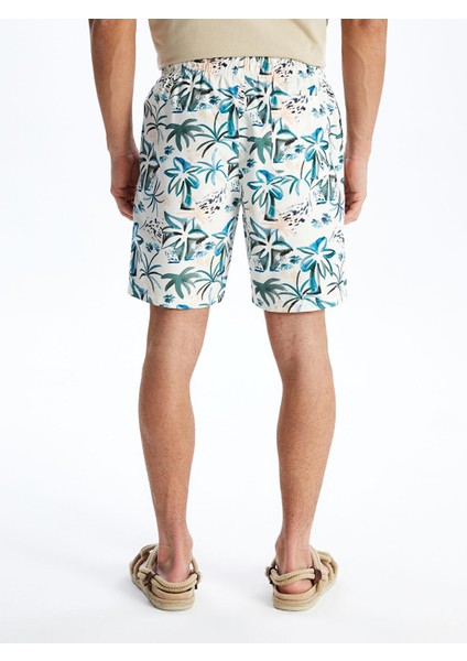 Lcw Swımwear Açık Bej Baskılı Kısa Boy Desenli Erkek Deniz Şortu indirimleri