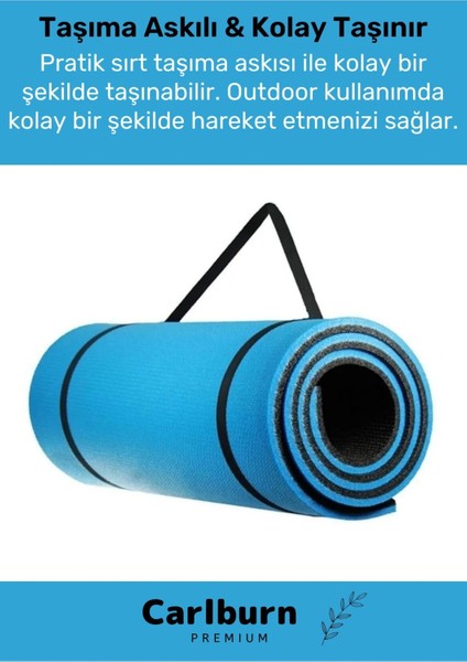 Konfor Modeli Çift Taraflı Kaymaz Silinebilir Pilates Meditasyon Minderi 6,5 mm Mat