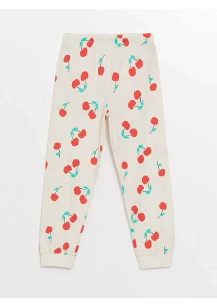 Lcw Kids Pembe Baskılı Bisiklet Yaka Baskılı Kısa Kollu Kız Çocuk Pijama Takımı
