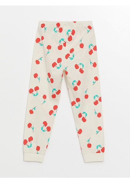 Lcw Kids Pembe Baskılı Bisiklet Yaka Baskılı Kısa Kollu Kız Çocuk Pijama Takımı