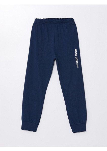 Lcw Kids Lacivert Beli Lastikli Baskılı Erkek Çocuk Pijama Alt