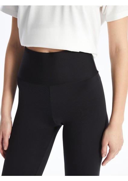 Lcw Active Yeni Siyah Kadın Beli Lastikli Düz Spor Tayt modelleri