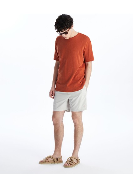 Lcw Swımwear Saks Kısa Boy Baskılı Erkek Deniz Şortu