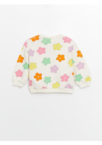 Lcw Baby Bisiklet Yaka Uzun Kollu Baskılı Kız Bebek Sweatshirt ve Tayt 2'li Takım indirimleri