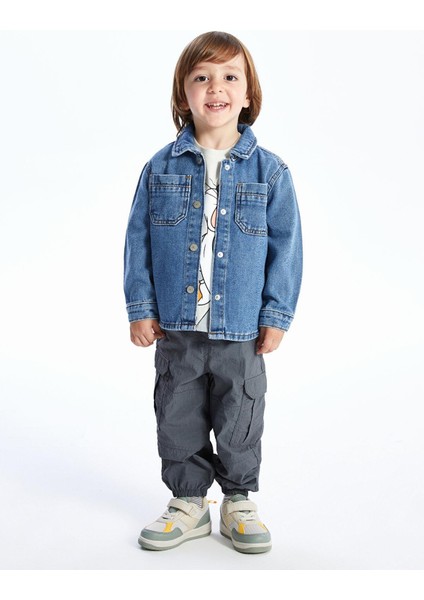 Lcw Baby Orta Indigo Rodeo Basic Uzun Kollu Erkek Bebek Jean Gömlek