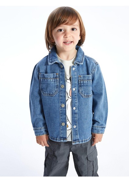 Lcw Baby Orta Indigo Rodeo Basic Uzun Kollu Erkek Bebek Jean Gömlek