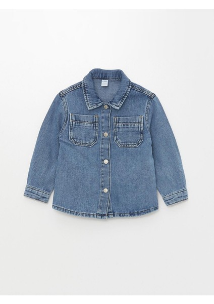 Lcw Baby Orta Indigo Rodeo Basic Uzun Kollu Erkek Bebek Jean Gömlek