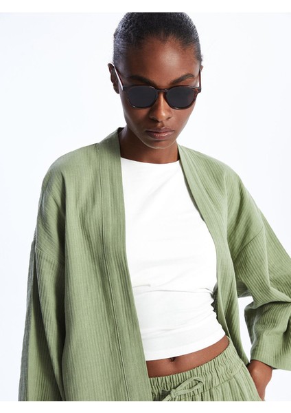 Lcw Vision Taş Rengi Şal Yaka Düz Müslin Kadın Kimono fırsatları