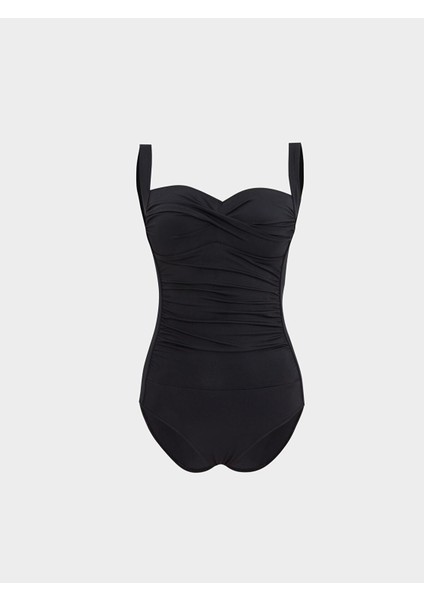 Lcw Dream Yeni Siyah Uv Korumalı Çıkabilir Pedli Büzgü Detaylı Kadın Mayo fiyatları