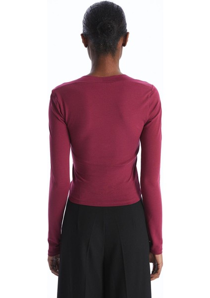 Lcw Vision Açık Bordo Kare Yaka Düz Uzun Kollu Kadın Bluz fırsatları