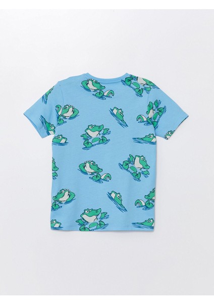 Lcw Dream Mavi Baskılı Rahat Kalıp Bisiklet Yaka Erkek Çocuk Şortlu Pijama Takımı fiyatları