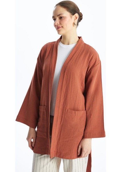 Lcw Modest Tarçın Şal Yaka Düz Uzun Kollu Oversize Kadın Kimono fiyatları