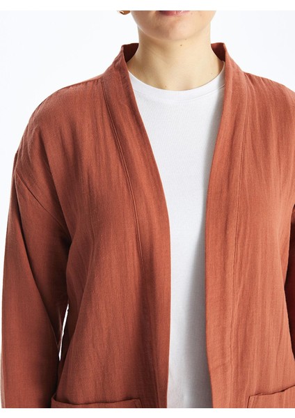 Lcw Modest Tarçın Şal Yaka Düz Uzun Kollu Oversize Kadın Kimono fırsatları