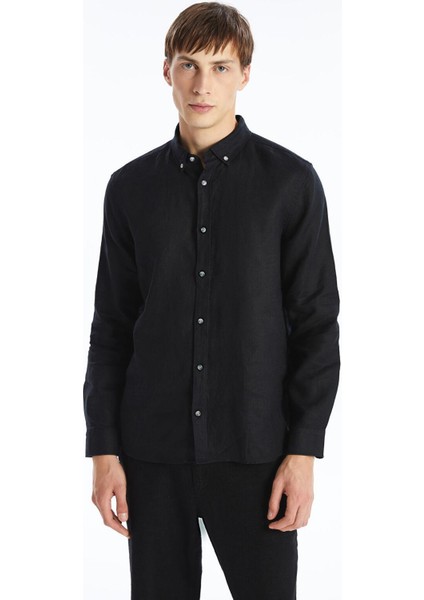 Lcw Vision Beyaz Slim Fit Uzun Kollu Keten Erkek Dokulu Gömlek fiyatları