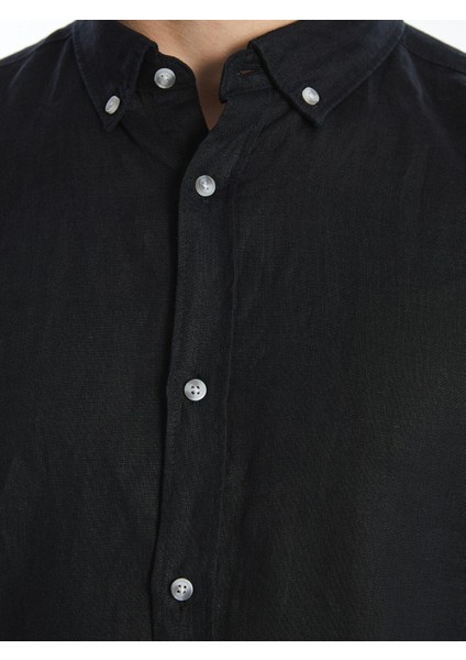 Lcw Vision Beyaz Slim Fit Uzun Kollu Keten Erkek Dokulu Gömlek fırsatları