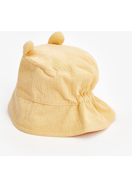 Lcw Baby Mat Sarı Kedi Figürlü Erkek Bebek Bucket Şapka