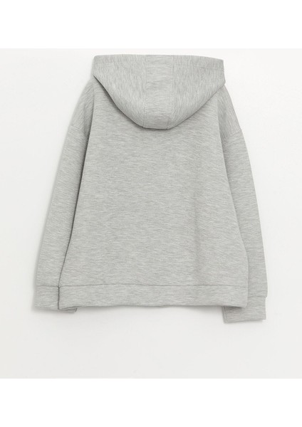 Lcw Vision Gri Melanj Kapüşonlu Oversize Kadın Fermuarlı Sweatshirt fırsatları