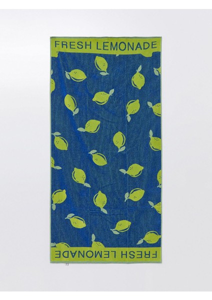 Lcw Accessorıes Koyu Mavi Limon Baskılı Kadın Plaj Havlusu 70X145 cm modelleri