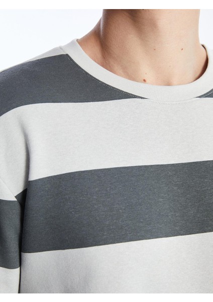 Lcw Casual Bisiklet Yaka Uzun Kollu Çizgili Erkek Sweatshirt fırsatları
