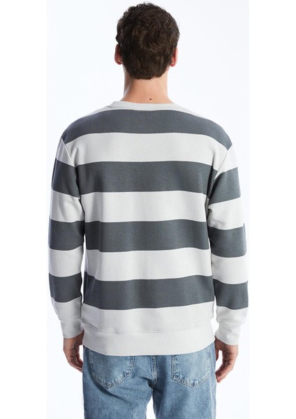 Lcw Casual Bisiklet Yaka Uzun Kollu Çizgili Erkek Sweatshirt indirimleri