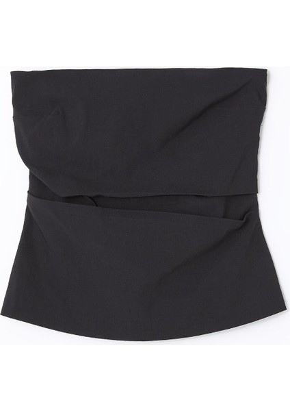 Lcw Vision Kırmızı Straplez Düz Crop Kadın Bluz
