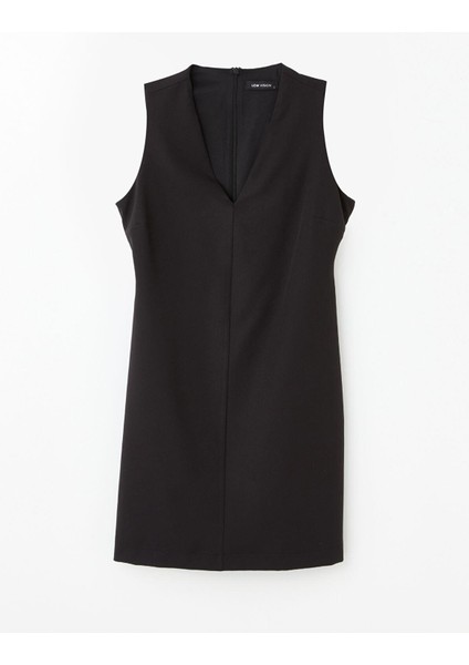 Lcw Vision Yeni Siyah Kadın V Yaka Düz Elbise indirimleri