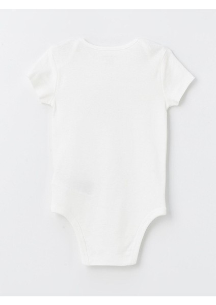 Lcw Baby Ekru Bisiklet Yaka Kısa Kollu Kız Bebek Çıtçıtlı Body 2'li modelleri