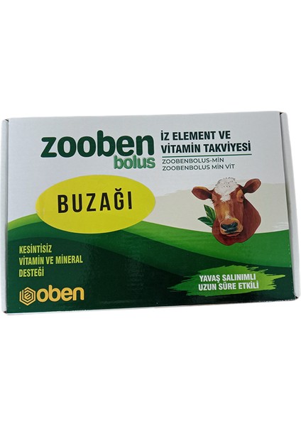 Zooben Buzağı Bolus 51 gr x 12 adet Bolus buzağı takviyesi gıda