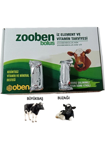 Zooben Buzağı Bolus 51 gr x 12 adet Bolus buzağı takviyesi gıda