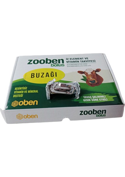Zooben Buzağı Bolus 51 gr x 12 adet Bolus buzağı takviyesi gıda