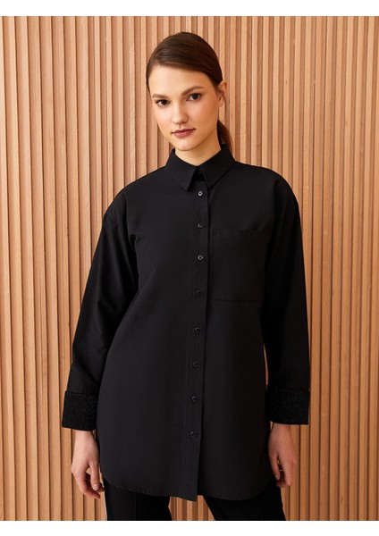 Lcw Modest Düz Uzun Kollu Oversize Poplin Kadın Gömlek Tunik fiyatları
