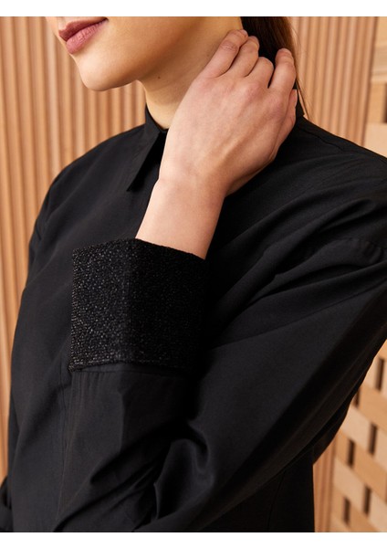 Lcw Modest Düz Uzun Kollu Oversize Poplin Kadın Gömlek Tunik fırsatları