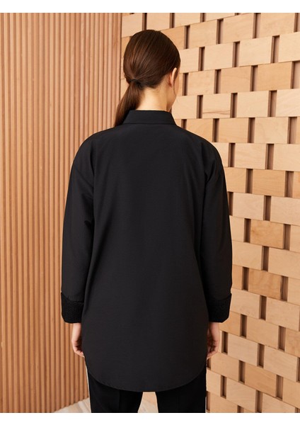 Lcw Modest Düz Uzun Kollu Oversize Poplin Kadın Gömlek Tunik indirimleri