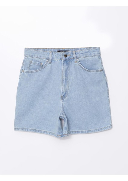 Xsıde Açık Mavi Yüksek Bel Standart Fit Kadın Jean Şort indirimleri