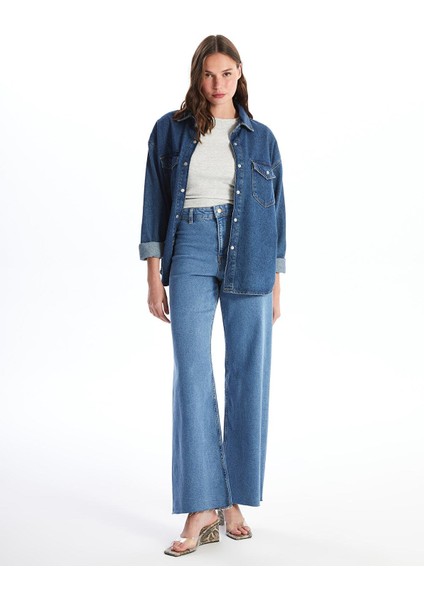 Lcw Jeans Orta Indigo Rodeo Wideleg Kadın Jean Pantolon fiyatları