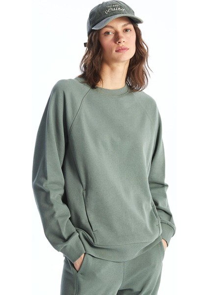 Lcw Vision Bisiklet Yaka Oversize Kadın Sweatshirt