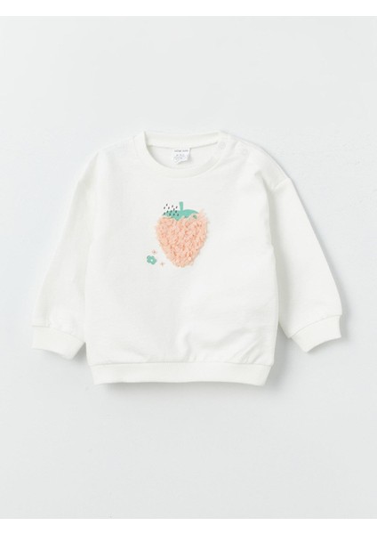 Lcw Baby Bisiklet Yaka Uzun Kollu Kız Bebek Sweatshirt ve Tayt 2'li Takım