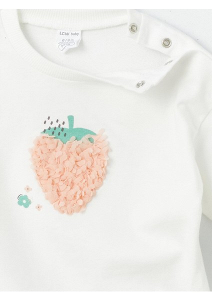 Lcw Baby Bisiklet Yaka Uzun Kollu Kız Bebek Sweatshirt ve Tayt 2'li Takım