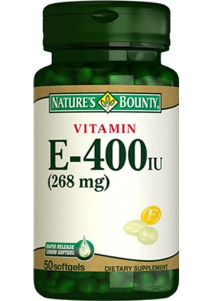 Nature's Bounty Vitamin E-400 IU 50 Softjel (%100 Natural)