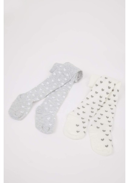 Kız Bebek Dikişsiz 2'li Pamuklu Külotlu Çorap D2493A5NS modelleri