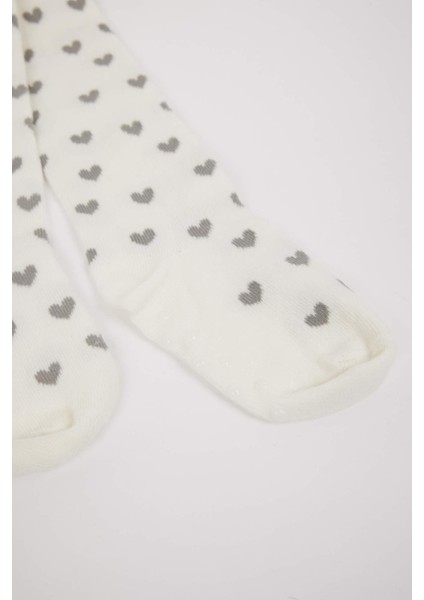 Kız Bebek Dikişsiz 2'li Pamuklu Külotlu Çorap D2493A5NS fırsatları