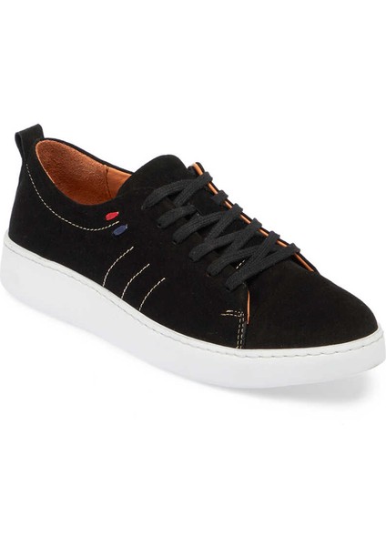 Siyah Süet Deri Kadın Sneaker - K24ı1ay67337-A01 Siyah